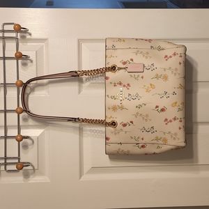 Floral/Gold Coach Marlie Tote